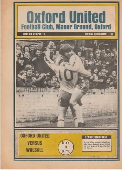 Oxford United v Walsall  15-Apr-1978