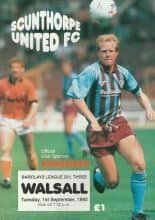 Scunthorpe United v Walsall  01-Sep-1992
