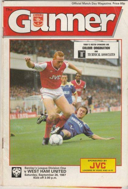 Arsenal v West Ham United 26-Sep-1987