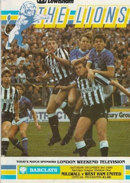 Millwall v West Ham United  03-Dec-1988