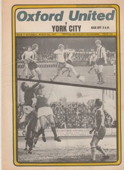 Oxford United v York City 06-Mar-1977