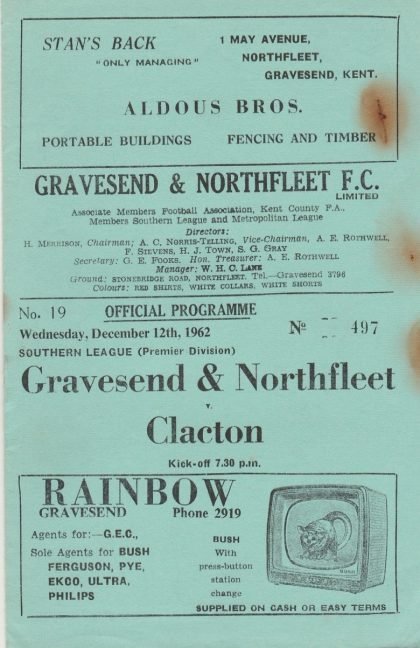 Gravesend & Northfleet v Clacton  12-Dec-1962
