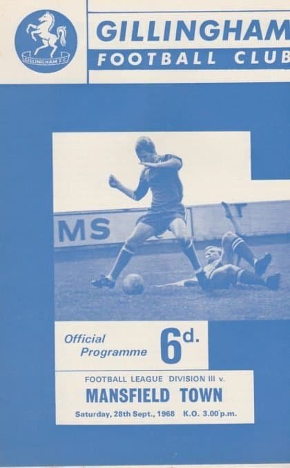 Gillingham v Mansfield Town 28-Sep-1968