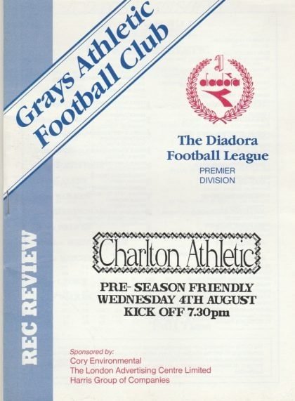 Grays Athletic v Charlton Athletic  04-Aug-1993