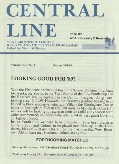 West Bromwich Albion Reserves v Coventry City Reserves 04-Jan-1989