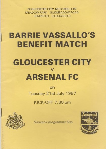 Gloucester City v Arsenal  21-Jul-1987