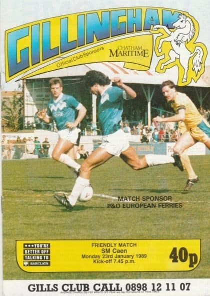 Gillingham v SM Caen  23-Jan-1989