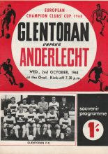 Glentoran v Anderlecht  02-Oct-1968