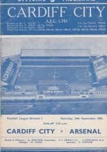 Cardiff City v Arsenal  24-Sep-1960