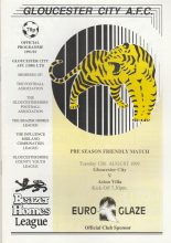 Gloucester City v Aston Villa  13-Aug-1991
