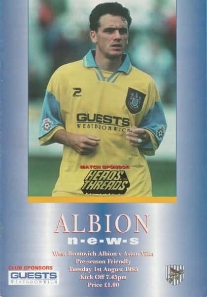 West Bromwich Albion v Aston Villa 01-Aug-1995