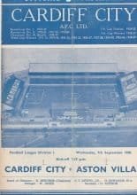 Cardiff City v Aston Villa  07-Sep-1960