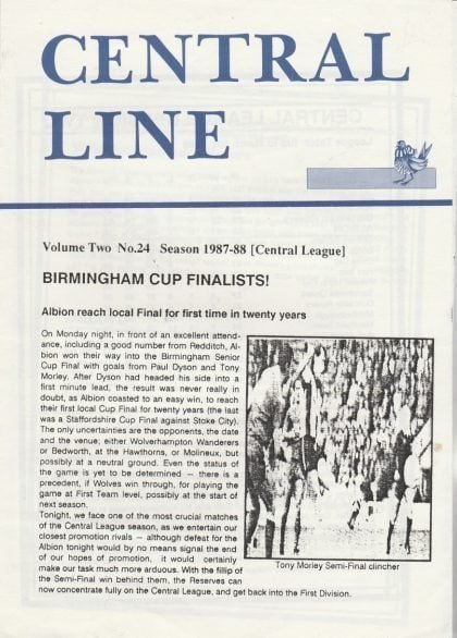 West Bromwich Albion Reserves v Blackburn Rovers Reserves 09-Mar-1988