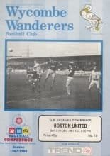 Wycombe Wanderers v Boston United 05-Dec-1987