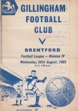 Gillingham v Brentford 29-Aug-1962