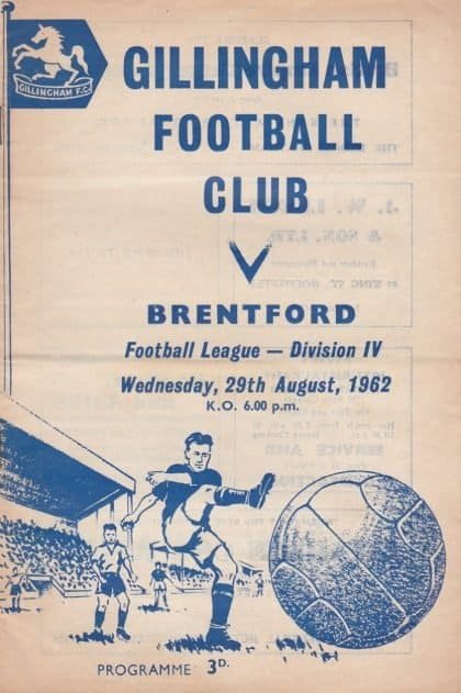 Gillingham v Brentford 29-Aug-1962
