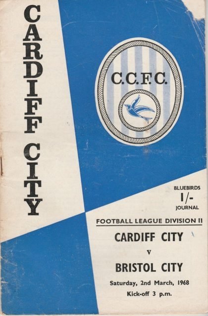 Cardiff City v Bristol City  02-Mar-1968