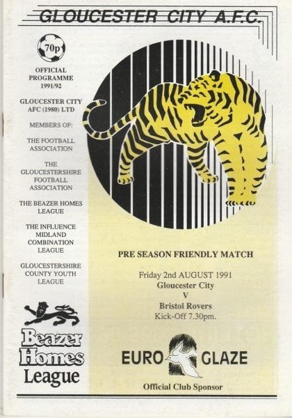Gloucester City v Bristol Rovers 02-Aug-1991