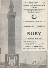 Grimsby Town v Bury 31-Mar-1961