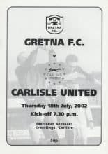 Gretna v Carlisle United 18-Jul-2002