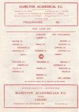 Hamilton Academical v Glasgow Celtic 25-Sep-1968