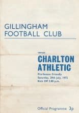 Gillingham v Charlton Athletic 29-Jul-1972