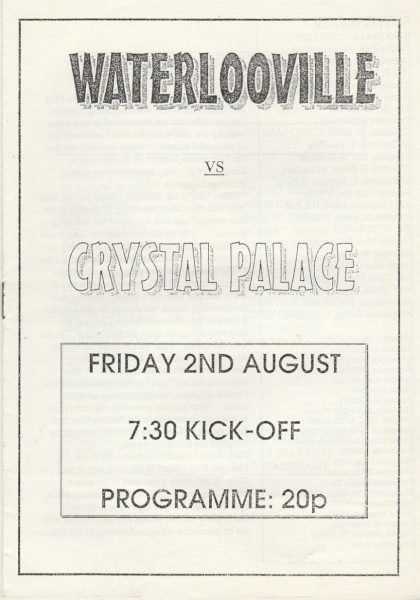 Waterlooville v Crystal Palace 02-Aug-1996