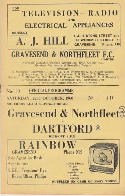 Gravesend & Northfleet v Dartford 22-Oct-1960