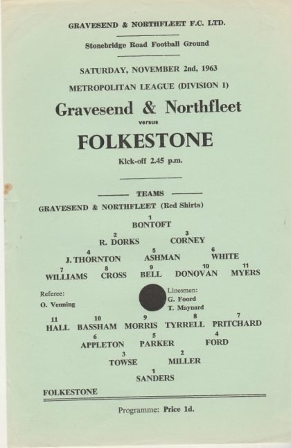 Gravesend & Northfleet v Folkestone  02-Feb-1963