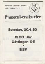 Bremer Sport - Verein v I.SC Göttingen 05  20-Apr-1980