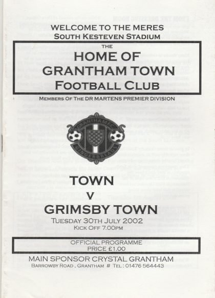 Grantham Town v Grimsby Town  30-Jul-2002