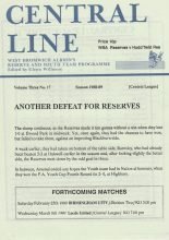 West Bromwich Albion Reserves v Huddersfield Town Reserves 15-Feb-1989