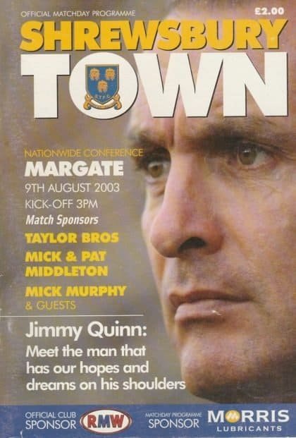 Shrewsbury Town v Margate 02-Aug-2003