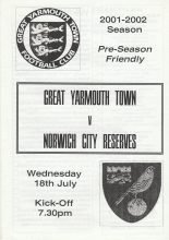Great Yarmouth Town v Norwich City Reserves 18-Jul-2001
