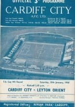 Cardiff City v Leyton Orient  25-Jan-1958