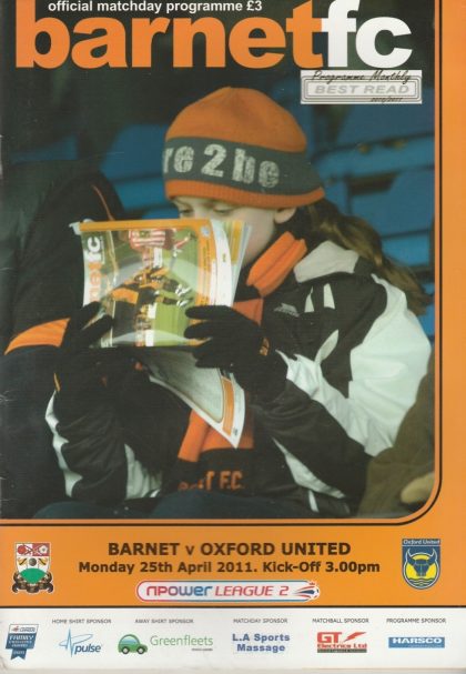 Barnet v Oxford United 25-Apr-2011