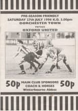 Dorchester Town v Oxford United 27-Jul-1996