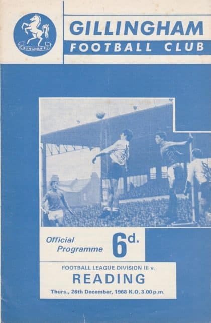 Gillingham v Reading 26-Dec-1968