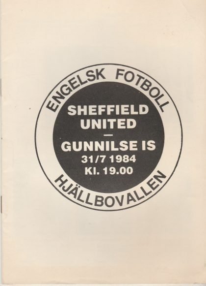 Gunnilse v Sheffield United 31-Jul-1984
