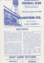 Gillingham v Southend United 31-Aug-1966