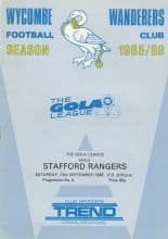 Wycombe Wanderers v Stafford Rangers 14-Sep-1985