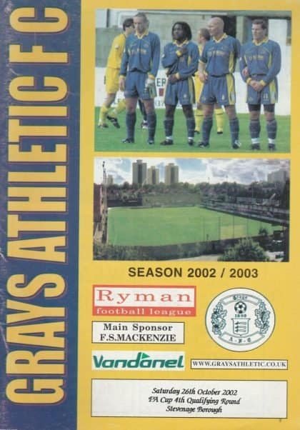 Grays Athletic v Stevenage Borough  26-Oct-2002
