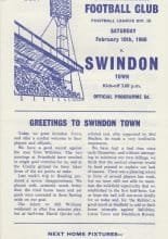 Gillingham v Swindon Town 10-Feb-1968