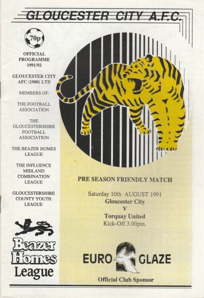 Gloucester City v Torquay United 10-Aug-1991