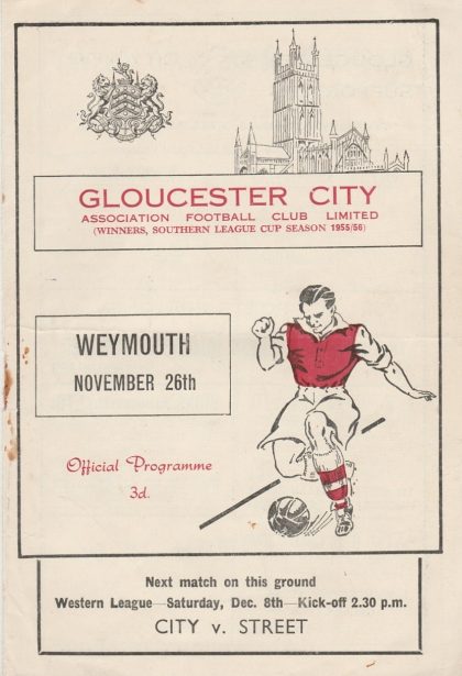 Gloucester City v Weymouth  26-Nov-1956