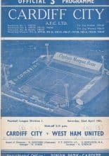 Cardiff City v West Ham United  22-Apr-1961
