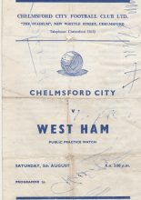 Chelmsford City v West Ham United 05-Aug-1972
