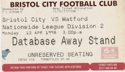 Bristol City v Watford 13-Apr-1998