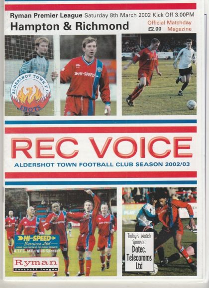 Aldershot Town v Hampton & Richmond Borough  08-Mar-2003