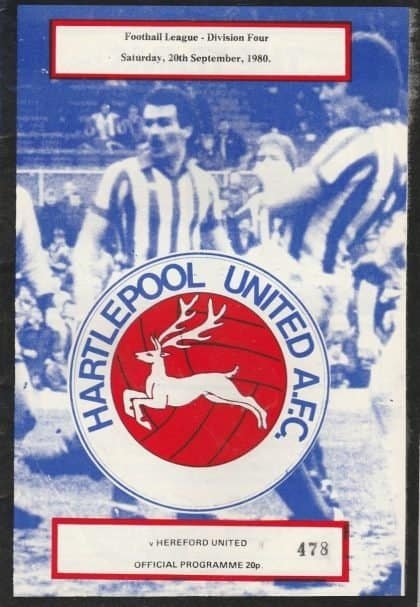Hartlepool United v Hereford United 20-Sep-1980